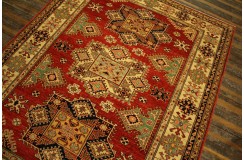Królewska czerwień dywan Kazak tkany ręcznie przez Nomadów 170x220cm