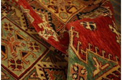 Królewska czerwień dywan Kazak tkany ręcznie przez Nomadów 170x220cm