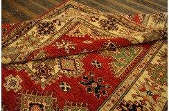 Królewska czerwień dywan Kazak tkany ręcznie przez Nomadów 170x220cm