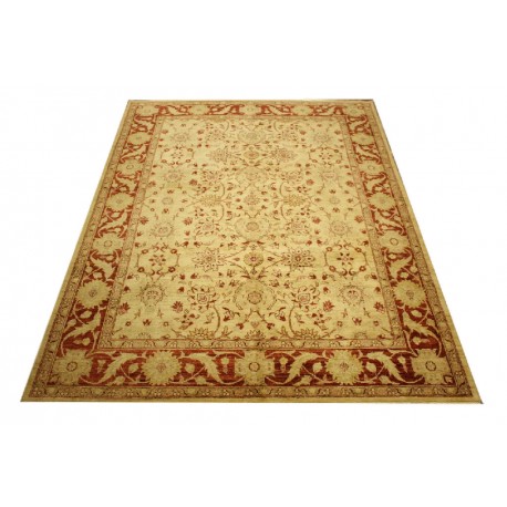 Beżowy luksusowy ręcznie tkany dywan Ziegler ok 200x300cm Pakistan 100% wełna