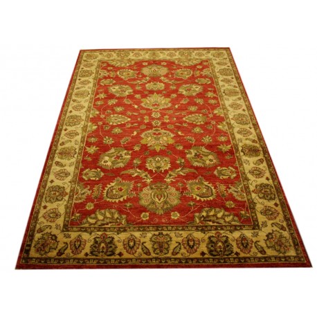 Czerwony oryginalny ręcznie tkany dywan Ziegler Farahan z paksitanu 100% wełna 188x276cm ekskluzywny