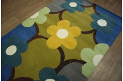 100% wełna gruby dywan z Indii 150x240cm kolorowy design