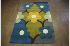 100% wełna gruby dywan z Indii 150x240cm kolorowy design