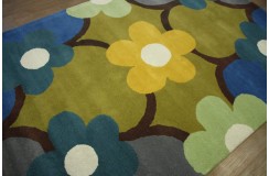 100% wełna gruby dywan z Indii 150x240cm kolorowy design