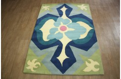 100% wełna gruby dywan z Indii 150x240cm kolorowy design