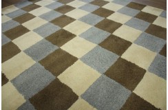 100% wełna gruby dywan z Indii 150x240cm kolorowy design kwadraty