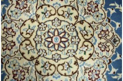 Ręcznie tkany dywan Nain 9la Habibian z Iranu 90x150cm niebieski
