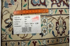 Ręcznie tkany dywan Nain 9la Habibian z Iranu 100x150cm beżowy