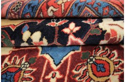 Etniczny wełniany dywan afgański 117x127cm gęsty antyk z medalionem