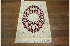 Ręcznie tkany dywan Nain 9la Habibian z Iranu 60x90cm czerwony