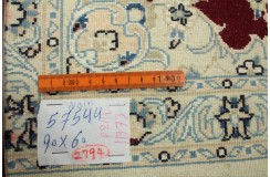 Ręcznie tkany dywan Nain 9la Habibian z Iranu 60x90cm czerwony