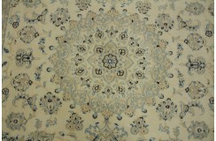 Nain 9la Habibian gęsto ręcznie tkany dywan z Iranu wełna + jedwab 200x300cm beżowy