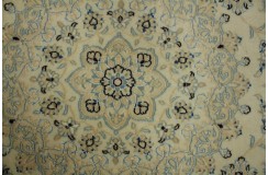 Nain 9la Habibian gęsto ręcznie tkany dywan z Iranu wełna + jedwab 200x300cm beżowy