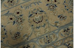 Nain 9la Habibian gęsto ręcznie tkany dywan z Iranu wełna + jedwab 200x300cm beżowy