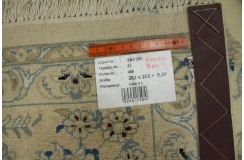 Nain 9la Habibian gęsto ręcznie tkany dywan z Iranu wełna + jedwab 200x300cm beżowy