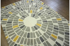 100% wełna gruby dywan z Indii 240x300cm szary design piękny tani