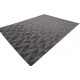 Antracyt/szary gładki dywan wełniany z Indii 240x300cm dwupoziomowe wzory