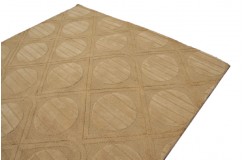 Żółty nowoczesny dywan wełniany 245x300cm ręcznie tkany z Indii 2cm gruby geometryczny