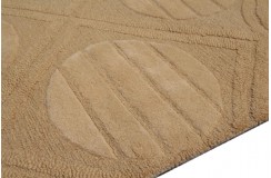 Żółty nowoczesny dywan wełniany 245x300cm ręcznie tkany z Indii 2cm gruby geometryczny
