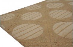 Żółty nowoczesny dywan wełniany 245x300cm ręcznie tkany z Indii 2cm gruby geometryczny