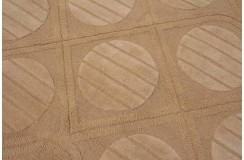 Żółty nowoczesny dywan wełniany 245x300cm ręcznie tkany z Indii 2cm gruby geometryczny