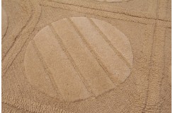 Żółty nowoczesny dywan wełniany 245x300cm ręcznie tkany z Indii 2cm gruby geometryczny
