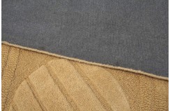 Żółty nowoczesny dywan wełniany 245x300cm ręcznie tkany z Indii 2cm gruby geometryczny
