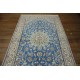 Nain 9la Habibian gęsto ręcznie tkany dywan z Iranu wełna + jedwab 150x245cm niebieski