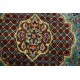 Niebieski oryginalny dywan Kashan (Keszan) półantyczny z Iranu wełna i jedwab 140x223cm perski 