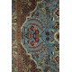 Niebieski oryginalny dywan Kashan (Keszan) półantyczny z Iranu wełna i jedwab 140x223cm perski 