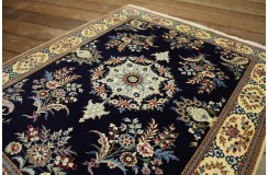 Ręcznie tkany dywan Nain 6la Habibian z Iranu 100x150cm granatowy