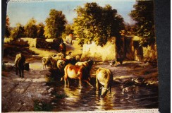 Obrazowy perski dywan Tebriz z Iranu ekskluzywny gęsty 50x70 50raj