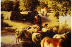 Obrazowy perski dywan Tebriz z Iranu ekskluzywny gęsty 50x70 50raj
