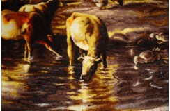 Obrazowy perski dywan Tebriz z Iranu ekskluzywny gęsty 50x70 50raj
