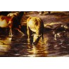 Obrazowy perski dywan Tebriz z Iranu ekskluzywny gęsty 50x70 50raj