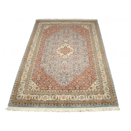 Niebieski piękny dywan Tabriz z Indii ok 170x240cm 100% wełna oryginalny ręcznie tkany perski wart 28 000zł