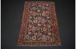 Wysokiej jakości dywan Baktjar w kwiaty 140x200cm Iran antyk 80lat