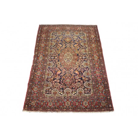 Isfahan - antyczny 80 letni kwiatowy dywan z IRANU wełniany oryginalny cenny 137x207cm cenny