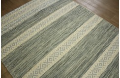 Wełna i bawełna kilim dywan z Indii 160x230cm ręcznie tkany brąz
