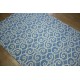 Płasko tkany dywan Vintage 160x230 niebieski niepowtarzalny z Indii poliester bawełna