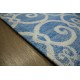 Płasko tkany dywan Vintage 160x230 niebieski niepowtarzalny z Indii poliester bawełna