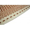 Wełniany gęsty gruby dywan kilim dwustronny 160x230 terakota biały ręcznie tkany z Indii