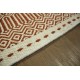 Wełniany gęsty gruby dywan kilim dwustronny 160x230 terakota biały ręcznie tkany z Indii