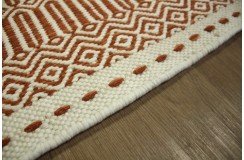 Wełna juta bawełna kilim dywan z Indii 160x230cm ręcznie tkany biały