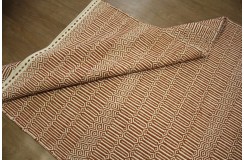 Wełna juta bawełna kilim dywan z Indii 160x230cm ręcznie tkany biały