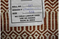 Wełna juta bawełna kilim dywan z Indii 160x230cm ręcznie tkany biały
