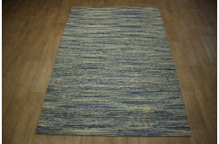Poliester i bawełna dywan z Indii 160x230cm ręcznie tkany niebieski