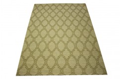 Płasko tkany dywan Vintage 160x230 beżowy niepowtarzalny z Indii poliester bawełna