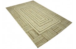 100% wełniany pętekowy gruby dywan do salonu nowoczesny z Indii gruby 155x245cm beż kolorowy