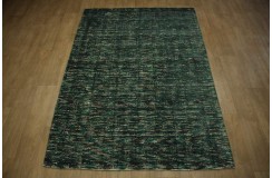 Wiskoza, wełniany dywan indyjski Vintage postarzany zielony 160x230cm